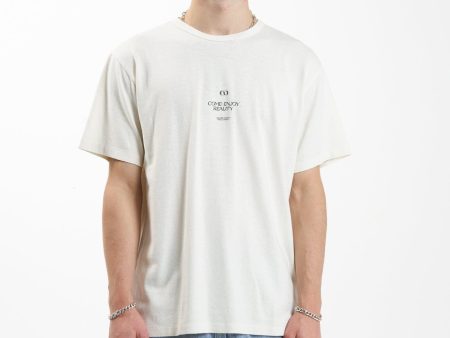 Hemp Come Enjoy Reality Merch Fit Tee - Dirty White Online Hot Sale