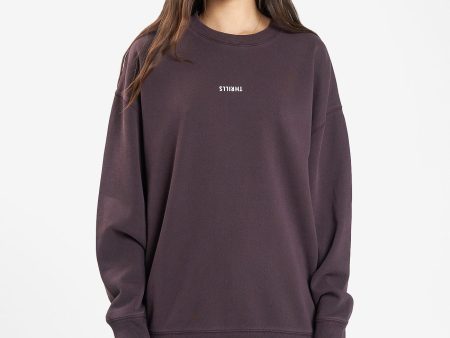 Minimal Thrills Slouch Crew - Deep Plum For Discount