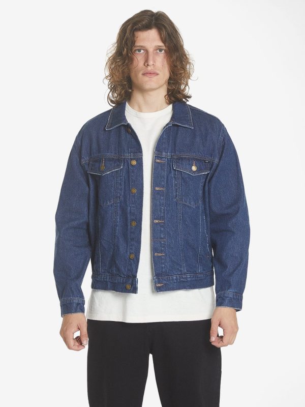 Oversized Wanderer Denim Jacket - Double Indigo Rinse on Sale