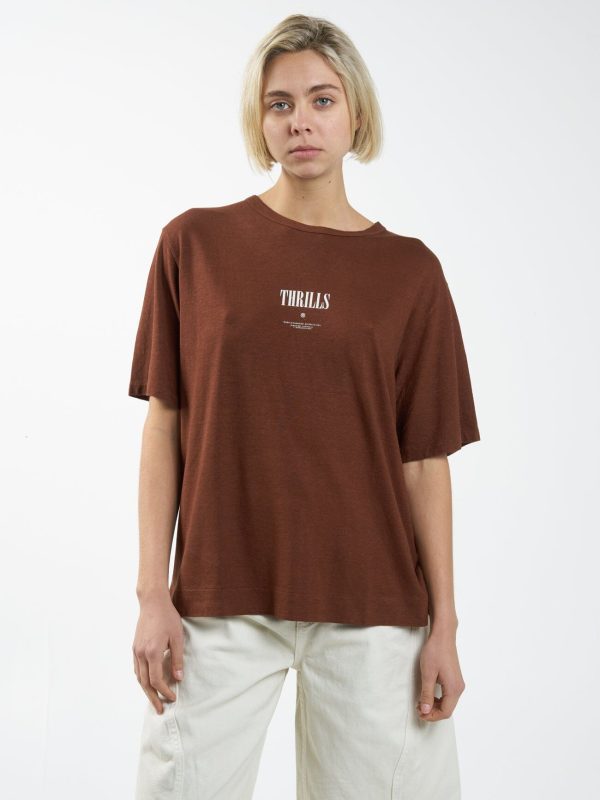 As You Are Hemp Box Tee - Chestnut Hot on Sale