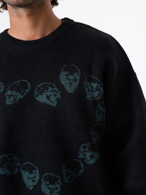 Controlled Damage Crew Knit - Black Sale