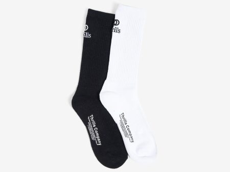 Cortex 2 Pack Sock - Black - White For Discount