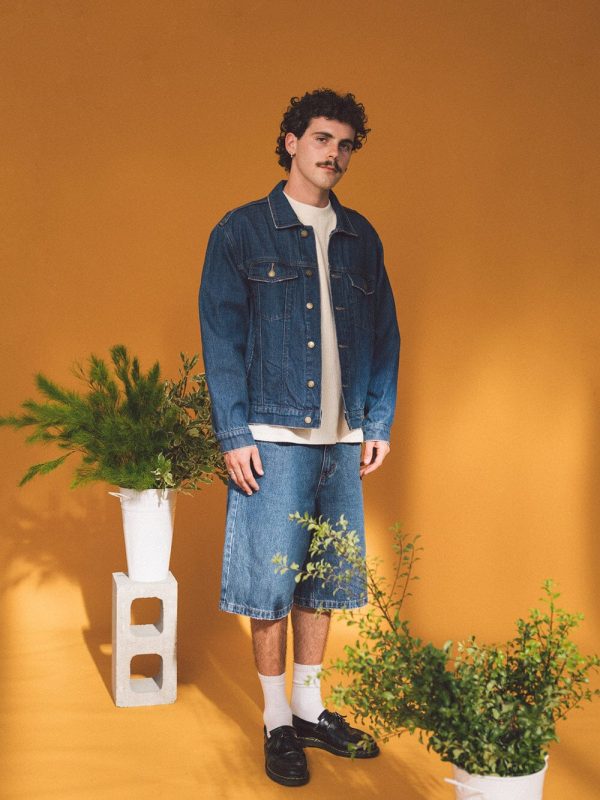 Oversized Wanderer Denim Jacket - Double Indigo Rinse on Sale