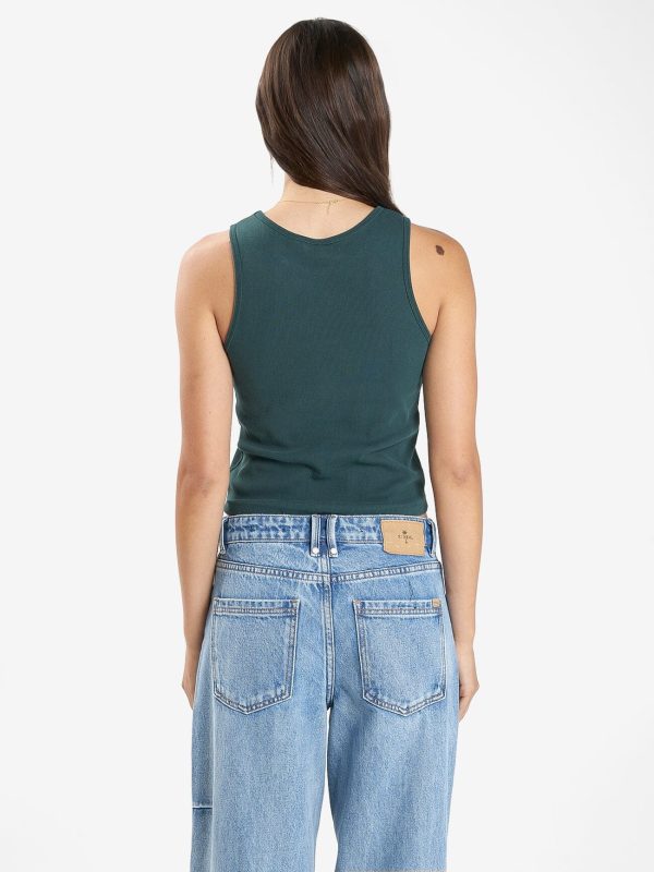 Energy is Precious Curve Tank - Dark Jade For Cheap