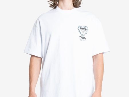 Controlled Damage Box Fit Oversize Tee - White Online Hot Sale