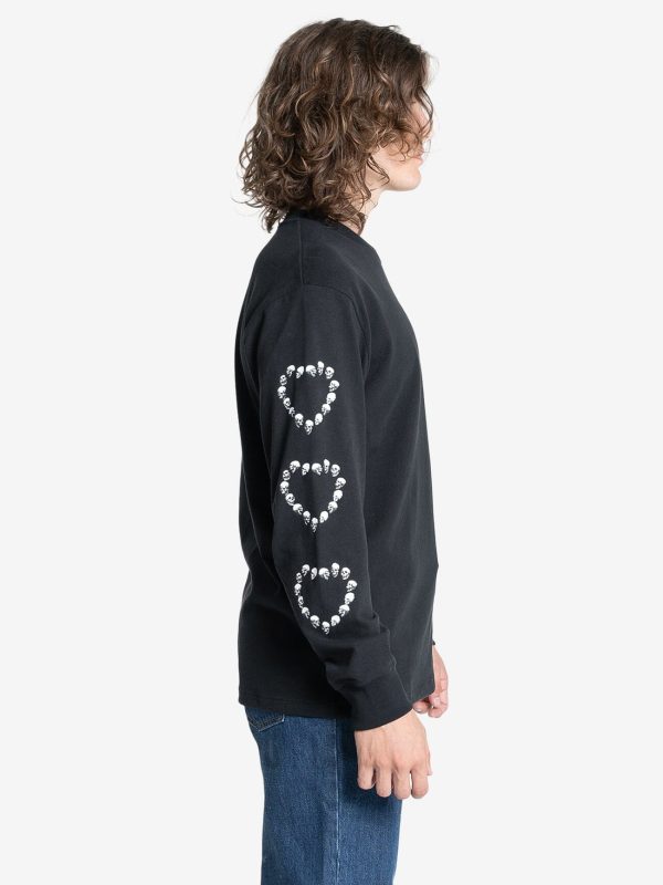 Controlled Damage Oversize Long Sleeve Tee - Black Hot on Sale