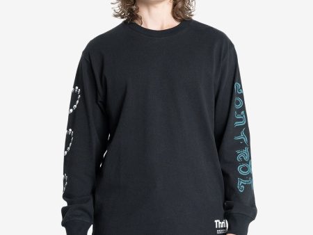 Controlled Damage Oversize Long Sleeve Tee - Black Hot on Sale