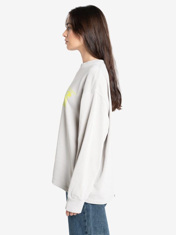 Earths Services Long Sleeve Oversized Tee - Oyster Grey Cheap