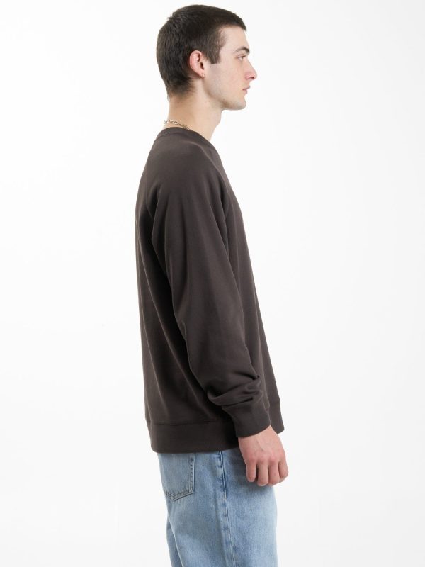 Linked Oversize Raglan Crew - Chocolate Plum on Sale