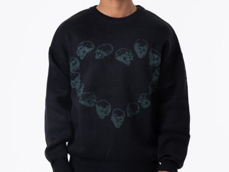 Controlled Damage Crew Knit - Black Sale