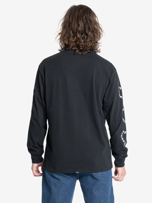 Controlled Damage Oversize Long Sleeve Tee - Black Hot on Sale