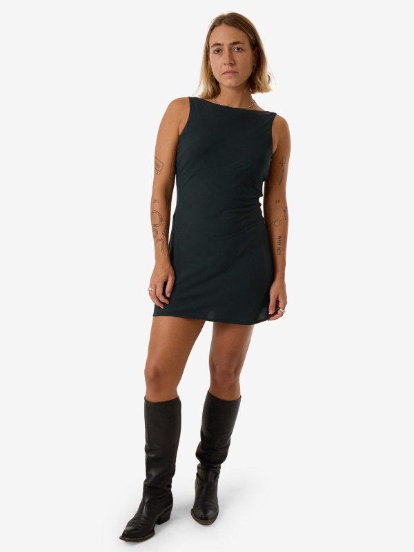 Xavier Bias Mini Dress - Dark Jade For Cheap