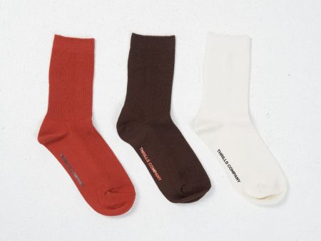 Natural Occurrences 3 Pack Sock - Ketchup - Chocolate Plum - Heritage White Hot on Sale