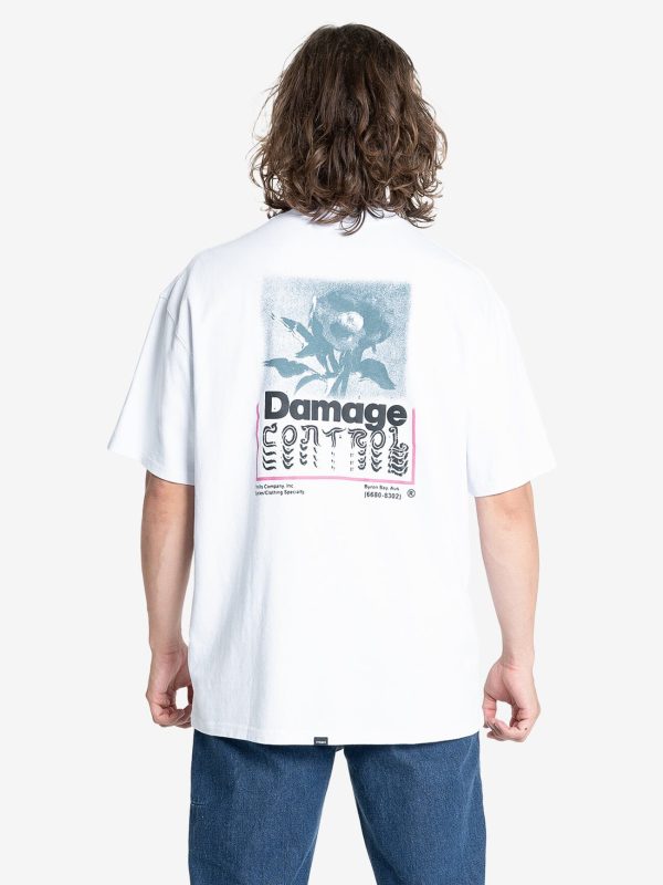 Controlled Damage Box Fit Oversize Tee - White Online Hot Sale