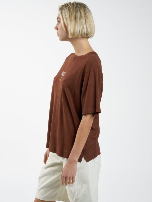 As You Are Hemp Box Tee - Chestnut Hot on Sale