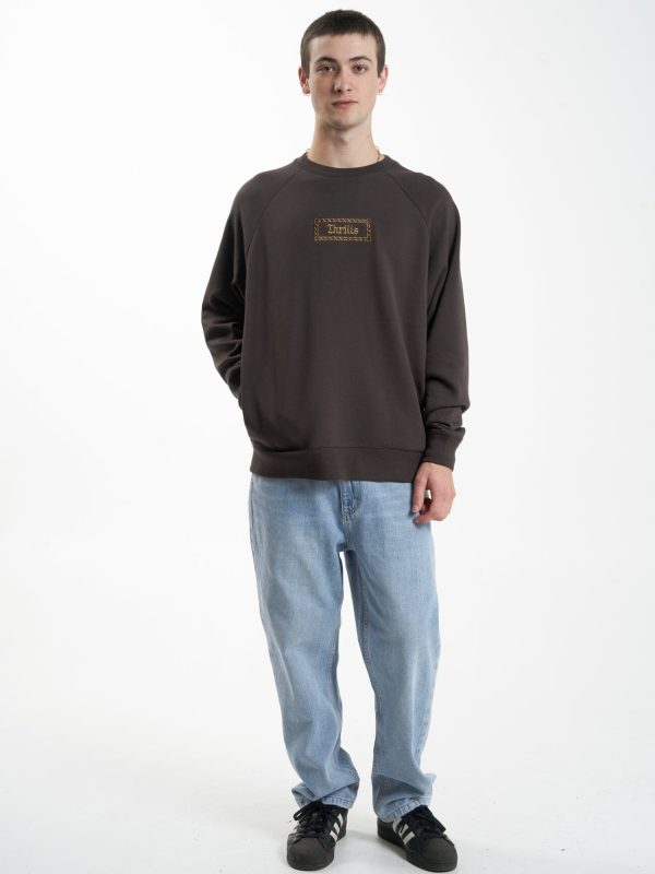 Linked Oversize Raglan Crew - Chocolate Plum on Sale