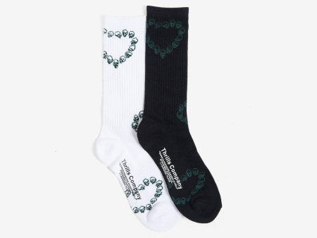 Controlled Damage 2 Pack Sock - Black - White Cheap