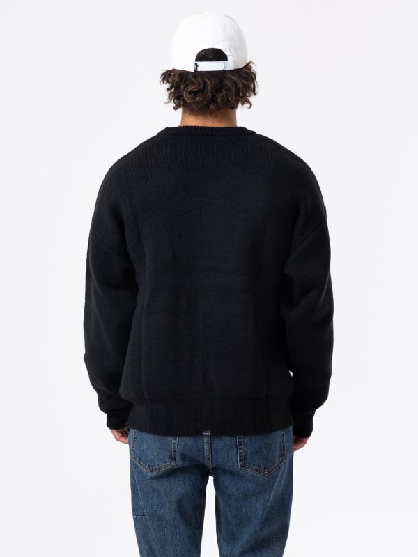 Controlled Damage Crew Knit - Black Sale