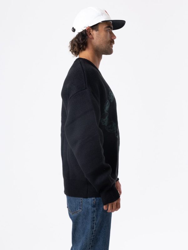 Controlled Damage Crew Knit - Black Sale