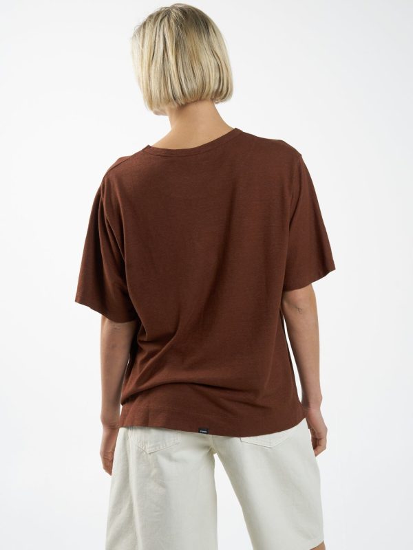 As You Are Hemp Box Tee - Chestnut Hot on Sale