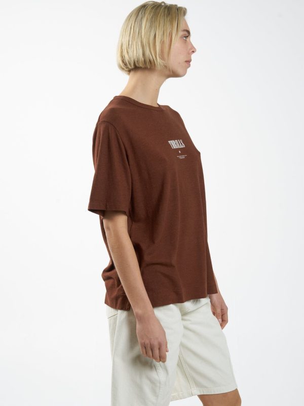 As You Are Hemp Box Tee - Chestnut Hot on Sale