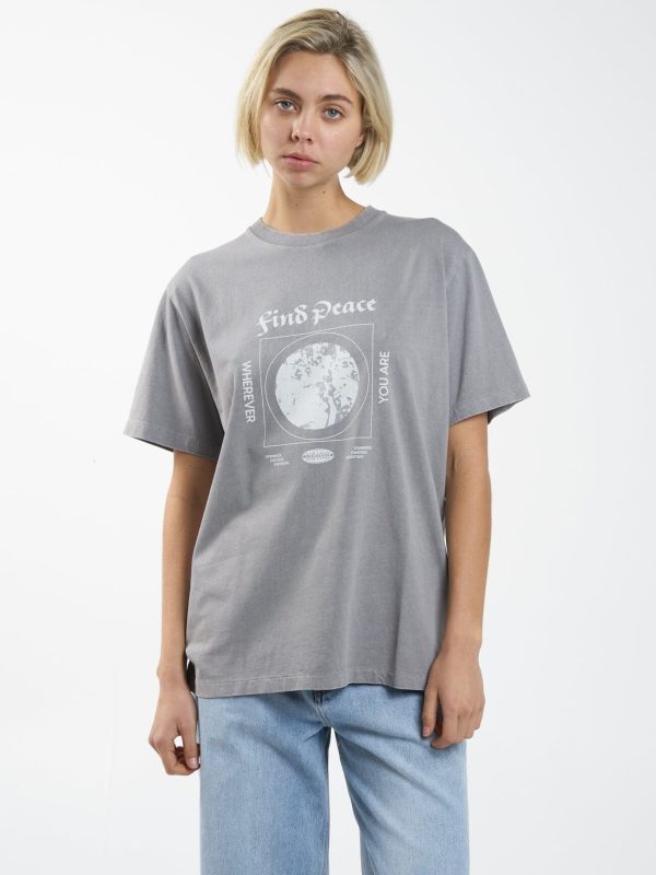 Find Peace Merch Fit Tee - Washed Gray Online now