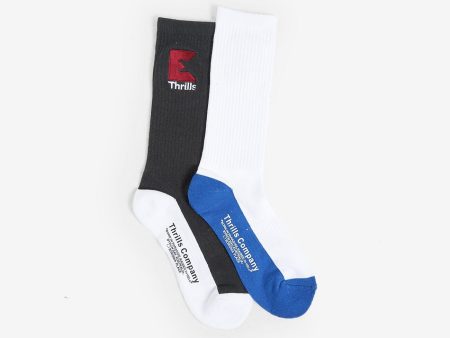 United Front 2 Pack Sock - Ebony - White Hot on Sale