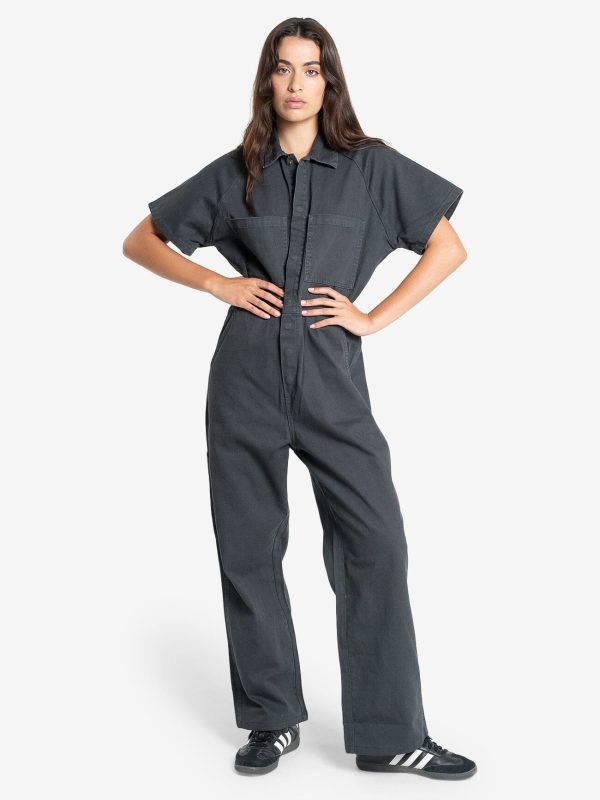 Carpenter Short Sleeve Coverall - Dark Charcoal Discount