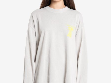 Earths Services Long Sleeve Oversized Tee - Oyster Grey Cheap