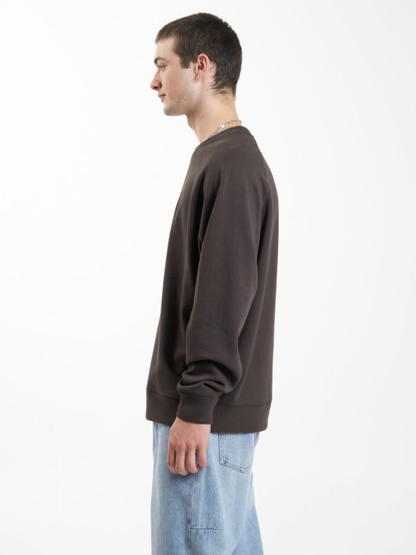 Linked Oversize Raglan Crew - Chocolate Plum on Sale