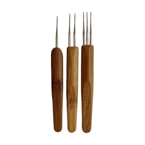 Dreamfix Dreadlock Crochet Needle Hook Bamboo Handle Hooks Tools Making 3 Pcs 0.5 mm Discount