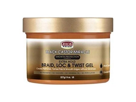 African Pride Black Castor Miracle Braid, Loc & Twist Gel 227g Online Hot Sale