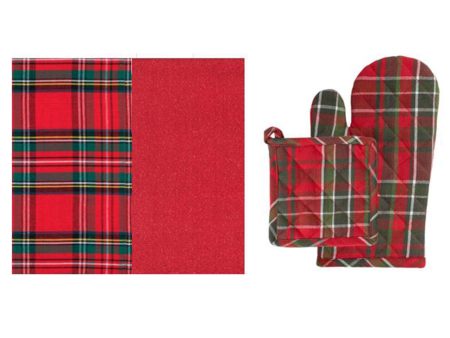 Guanto forno e presina in tartan For Sale