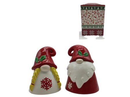 Biscottiera di babbo e mamma natale misura h.19,7xd.14cm in ceramica in 2 assortimenti Online Hot Sale