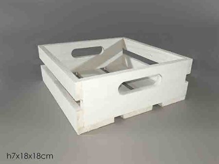 Cassetta legno bianco 18x18x7cm 639422b on Sale