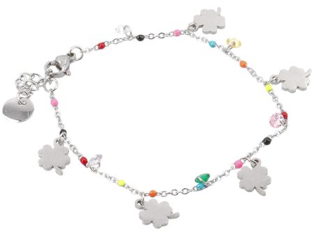 Bracciale con cristalli e quadrifogli Online Hot Sale