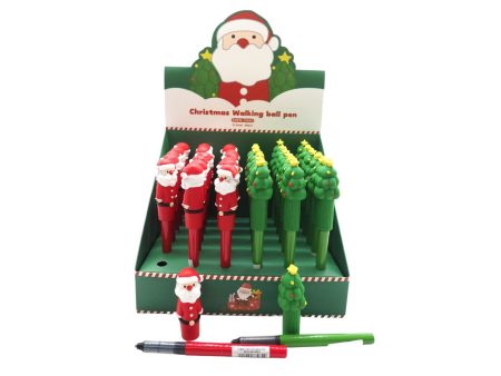 Penna con decoro natalizio di babbo natale o albero Discount